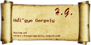 Hőgye Gergely névjegykártya